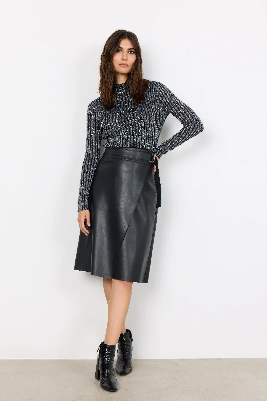 Beckie 4 Skirt in Black wrap skirt elegant