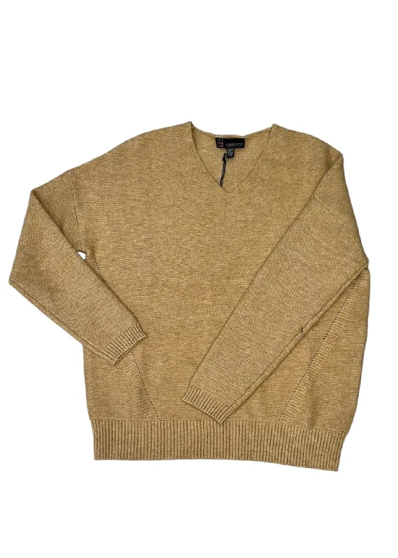 Beige Sweater by Carre Noir Embroidered Appliqued Beaded