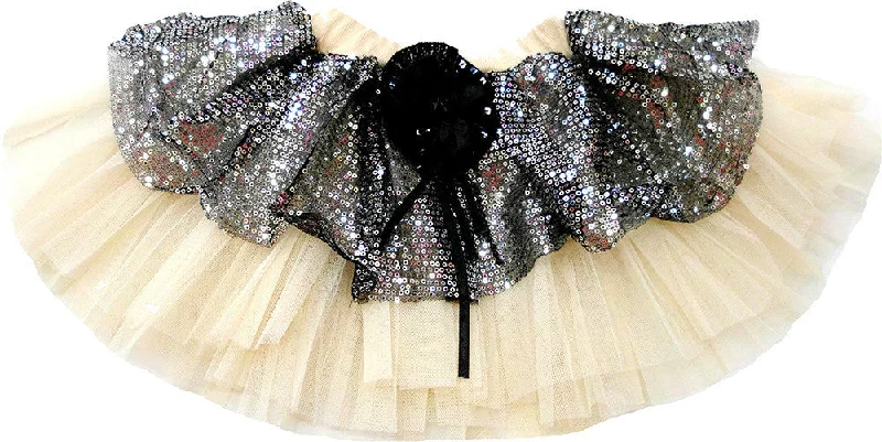Beige With Glitter Skirt silk skirt luxurious