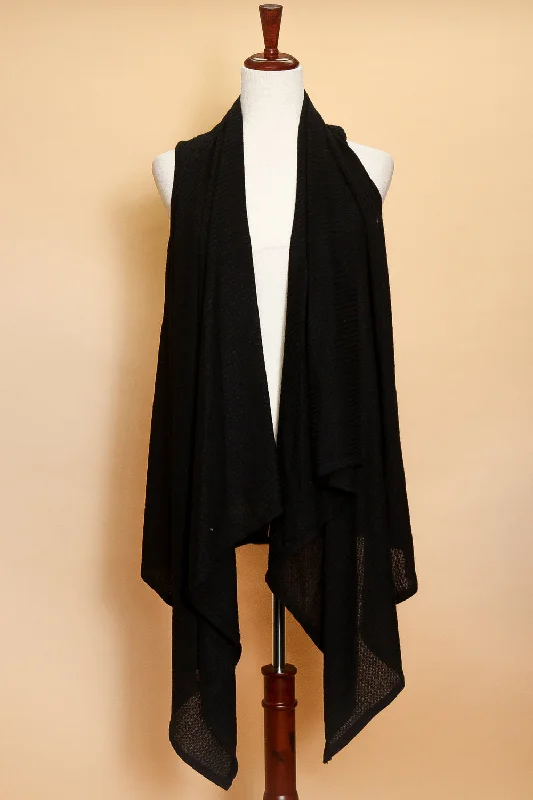Black Draping Sweater Denim Fabric Leather Fabric Suede Fabric