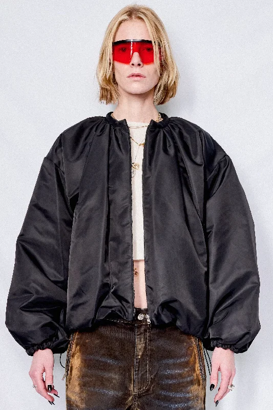 Black Quilted Reversible Padded Jumper Modern Contemporary Chic