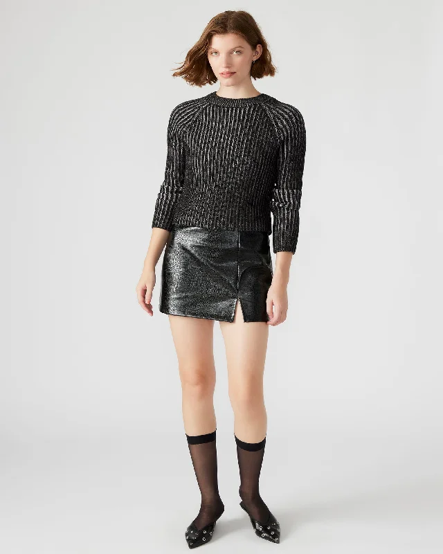 CAMERON SKIRT BLACK CROCODILE modal blend skirt