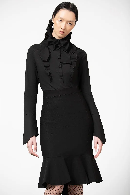 Chantra Pencil Skirt ruffled skirt detail