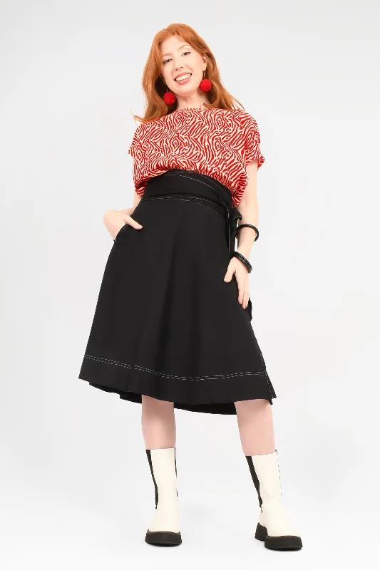 Lara Short Wrap Skirt denim skirt classic