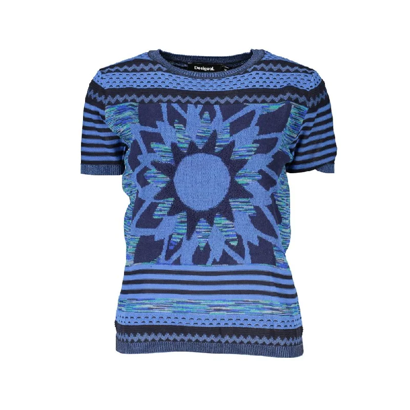 Desigual Chic Contrast Crew Neck Women's Sweater Anti-Pilling Anti-Shrink Durable