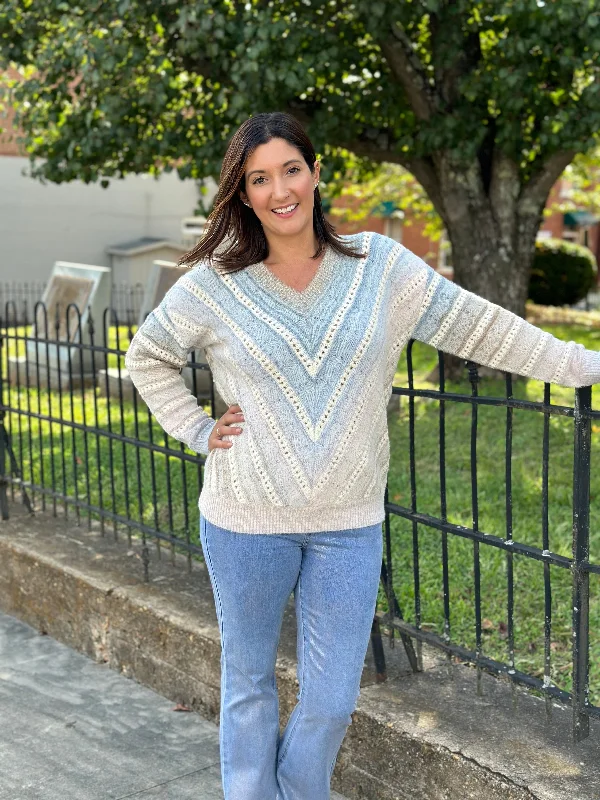 Frost V-Neck Sweater Satin Blend Silk Blend Wool Blend