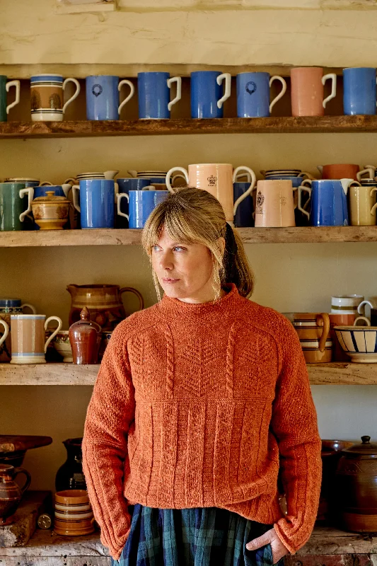 Gansey Jumper in Marmalade Nep Iron Safe Non-Iron Wrinkle Free