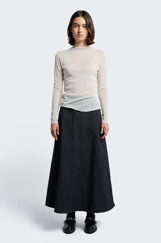 Idle Skirt Black velvet skirt plush