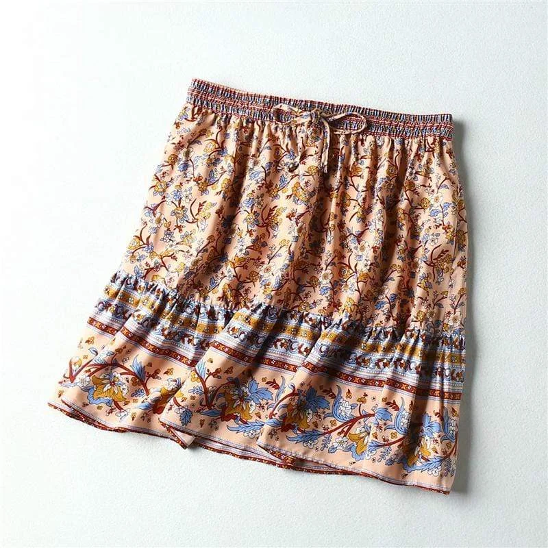 Irie Boho Mini Skirt leather skirt refined