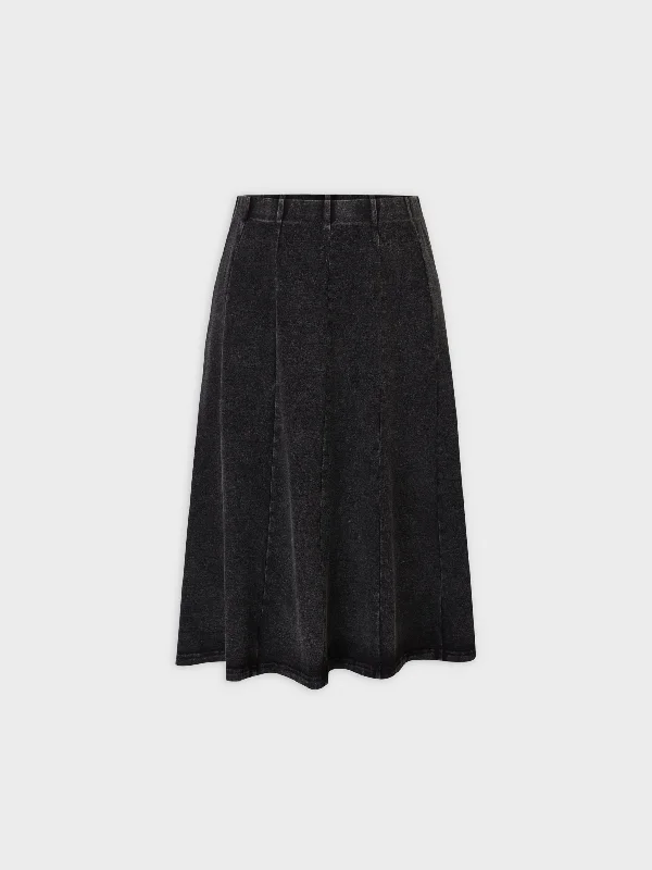 Jersey Paneled Skirt 24"-Black wrap skirt elegant