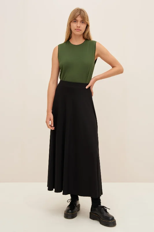 Kowtow Sphere Skirt - Black slim fit skirt