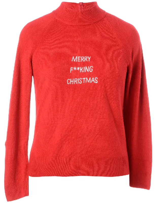 Label Merry F**king Christmas Sweater Layered Multi-layer Single Layer