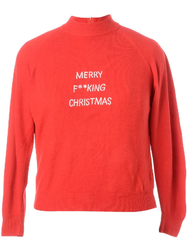 Label Merry F**king Christmas Sweater Terry Blend Velvet Blend Canvas Blend