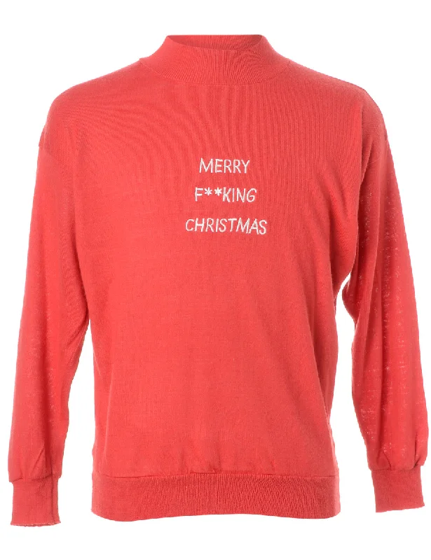 Label Merry F**king Christmas Sweater Chenille Fabric Brocade Fabric Lace Fabric