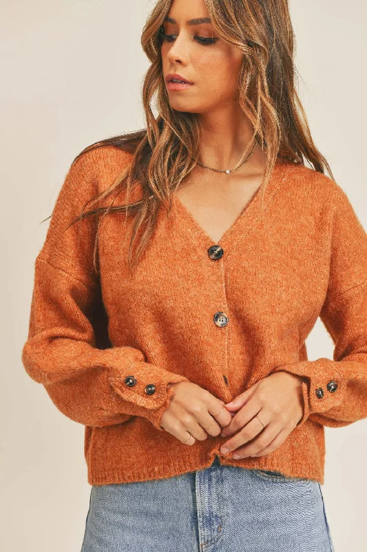 Long Sleeve Button Down Sweater Cardigan Modern Contemporary Chic