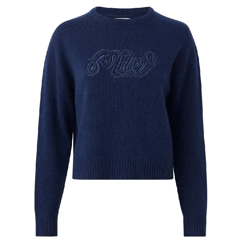 Malbon Boat Golf Sweater Navy - FW24 Women Cashmere Blend Cotton Blend Poly Blend