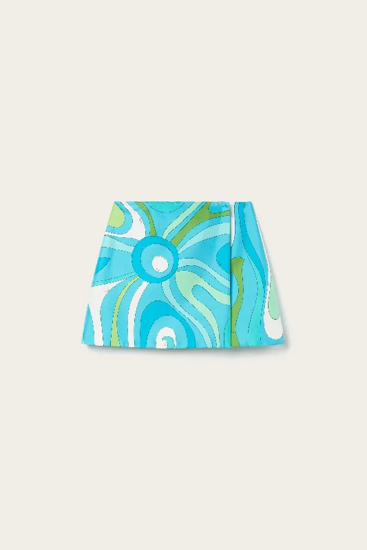 Marmo-Print Silk-Twill Mini Skirt corduroy skirt textured