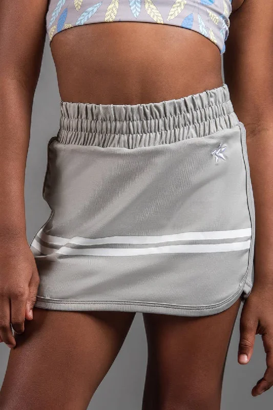 Mid Rise Skirt in Gray Stripe linen skirt airy