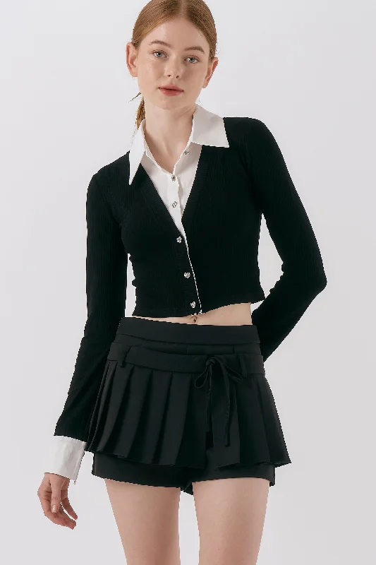 Miley Pleated Skort denim skirt classic