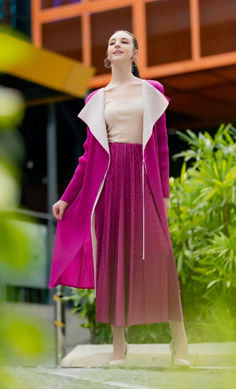 Miss Plush Skirt in Magenta silk skirt sleek