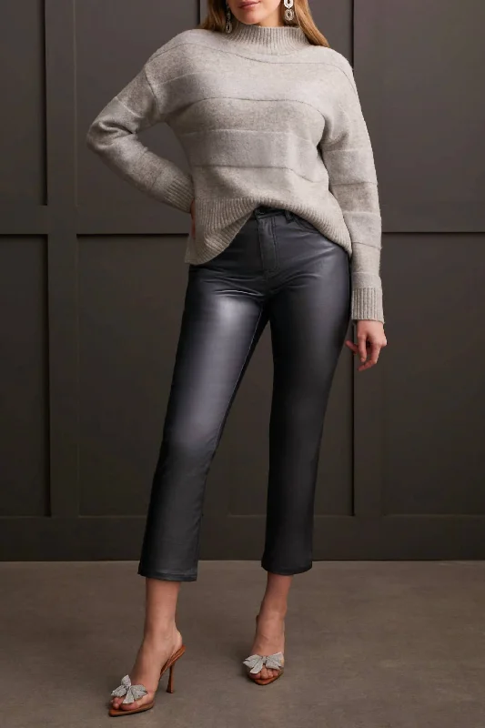 Mock Neck Sweater In Grey Mix High Neck Crew Neck V-Neck
