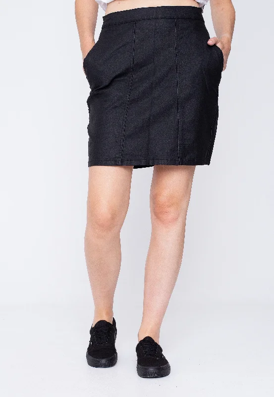 Noisy May - Peri Coated Black - Skirt denim skirt trendy