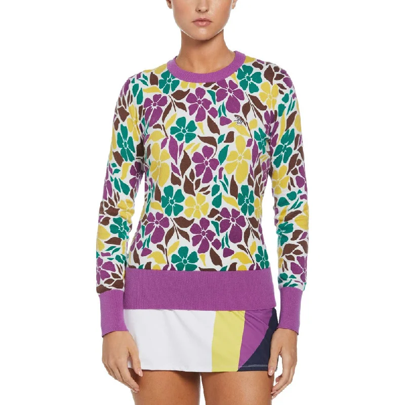 Original Penguin Longsleeve Print Pullover Golf Sweater 2024 Women Graphic Sweater Embroidered Appliqued
