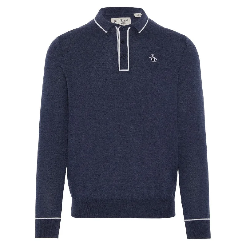 Original Penguin Longsleeve Veronica Golf Sweater 2024 Women Hooded Caped Shawl Collar