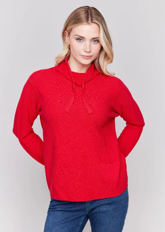 Ottoman Stitch Mock Neck Sweater Fleece Sweater Nylon Polyester