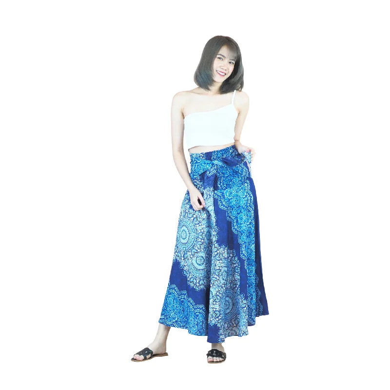 Peonies Mandala Women's Bohemian Skirt in Navy Blue SK0033 020308 04 athletic skirt fit