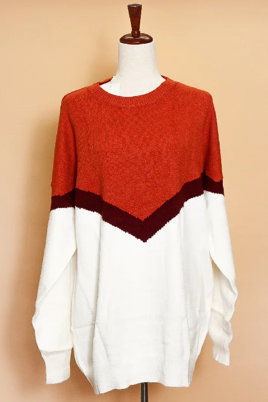 Plus Rust and Burgundy Sweater Transparent Opaque Sheer