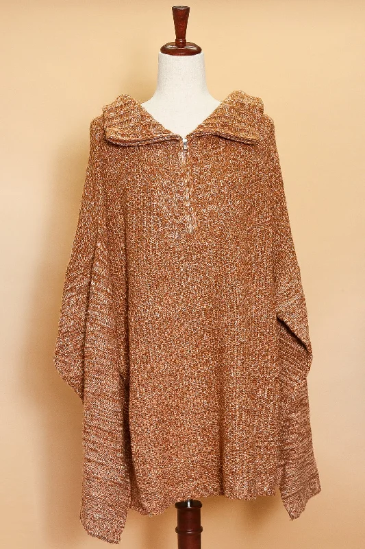 Plus Rust Chunky Sweater Satin Blend Silk Blend Wool Blend