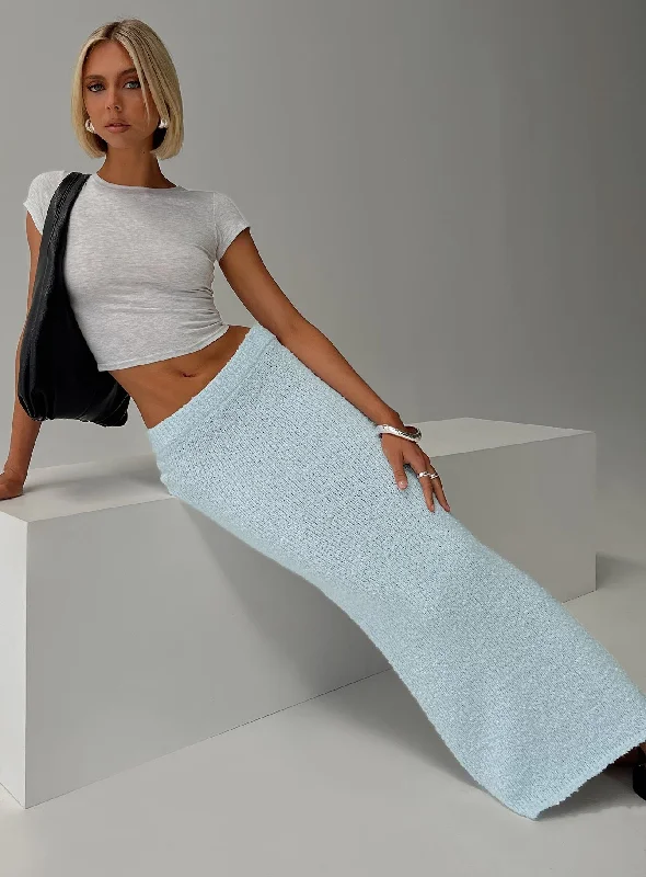 Ponce Boucle Maxi Skirt Light Blue lace skirt romantic