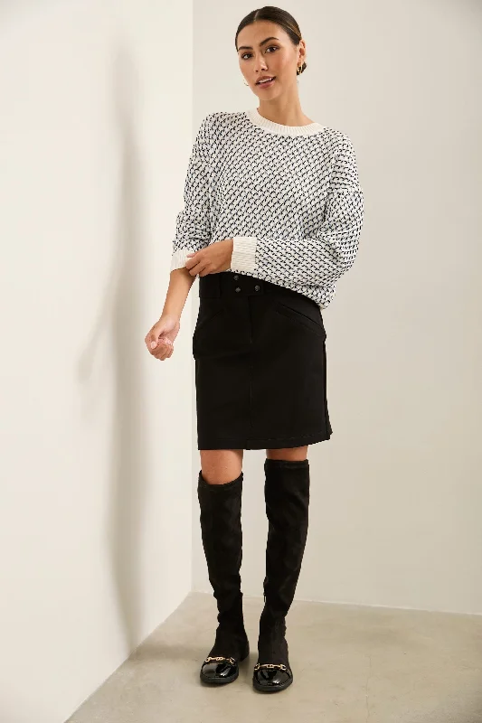 Ponte Skirt With Wide Waistband chiffon skirt delicate