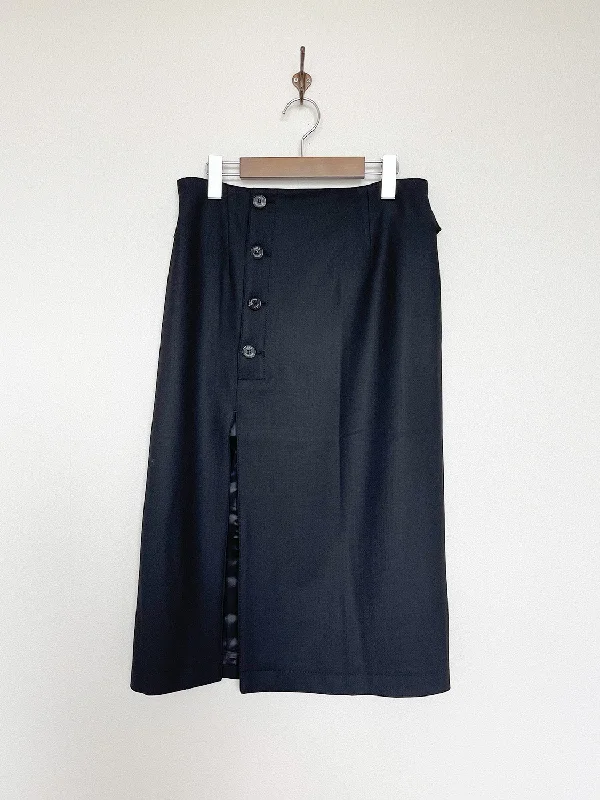 rokh BUTTON DETAILED MIDI SKIRT ruffled skirt detail