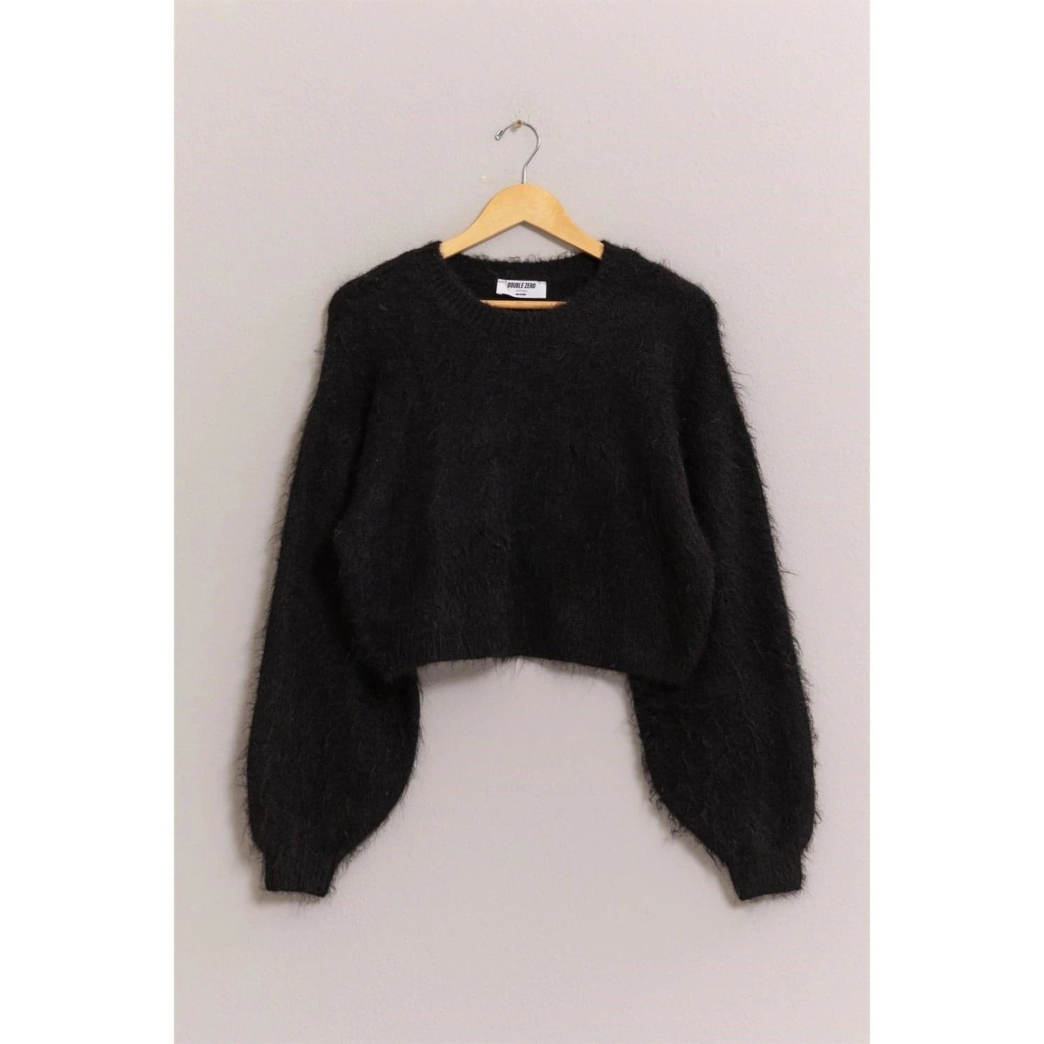 Runaway Mohair Crop Sweater Silk Blend Satin Velvet
