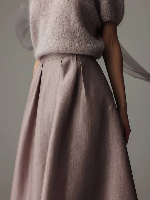 Satin Pleated Skirt casual skirt length