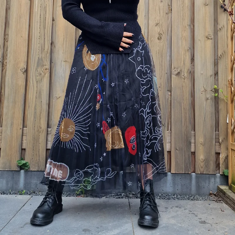 Simple Moderne SauleDu  Layered Tulle Skirt wool skirt thick