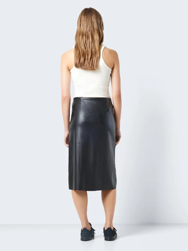 NMCLARA Midi Skirt - Black floral skirt print
