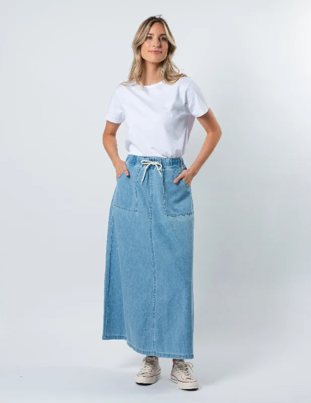 Stella & Gemma Ingrid Skirt - Light Blue Wash lace skirt romantic