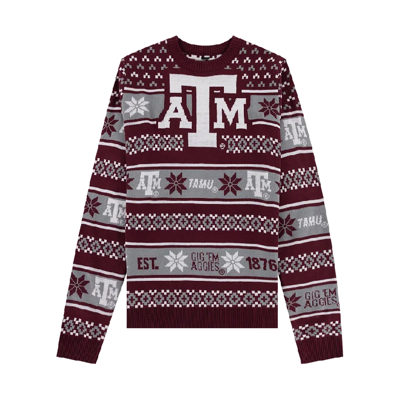 Texas A&M Aggies Big Logo Ugly Sweater Jersey Fabric Tulle Fabric Batik Fabric