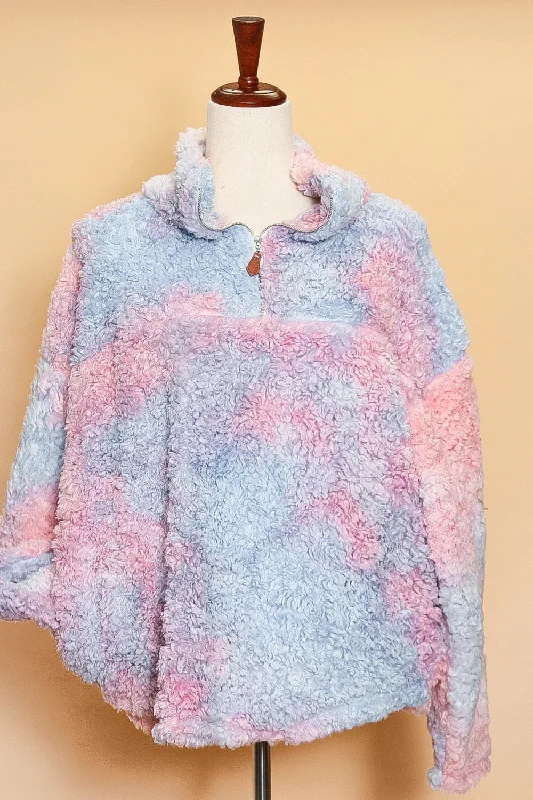 Tie Dye Blue Sherpa Sweater Houndstooth Herringbone Solid