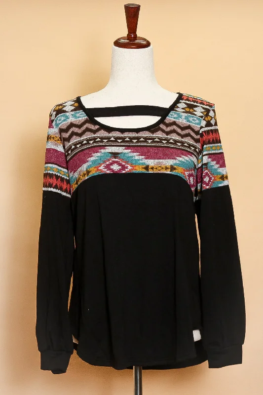 Tribal Cut Out Sweater Cashmere Blend Cotton Blend Poly Blend
