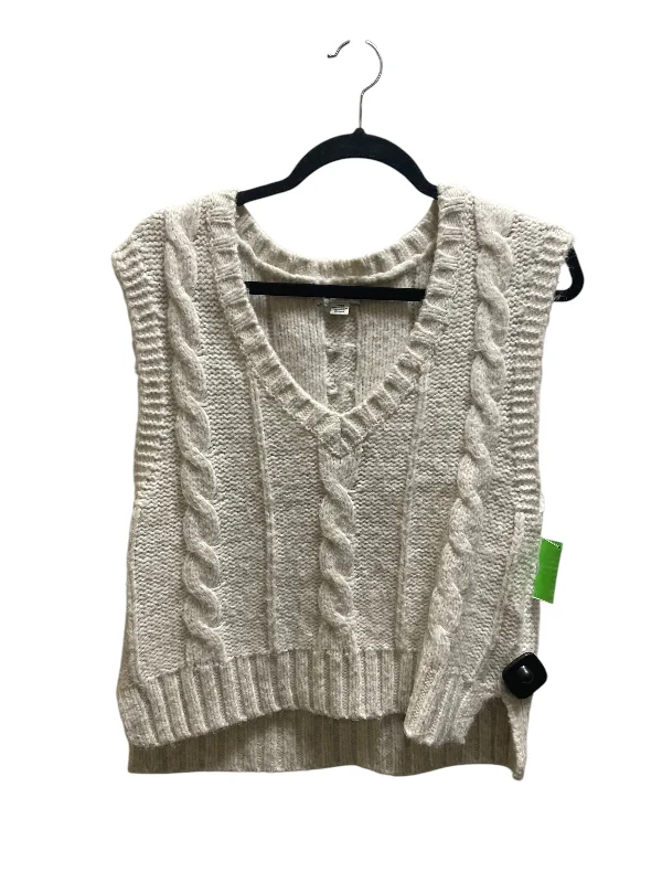 Vest Sweater By American Eagle In Grey, Size: S Solid Color Striped Floral Print