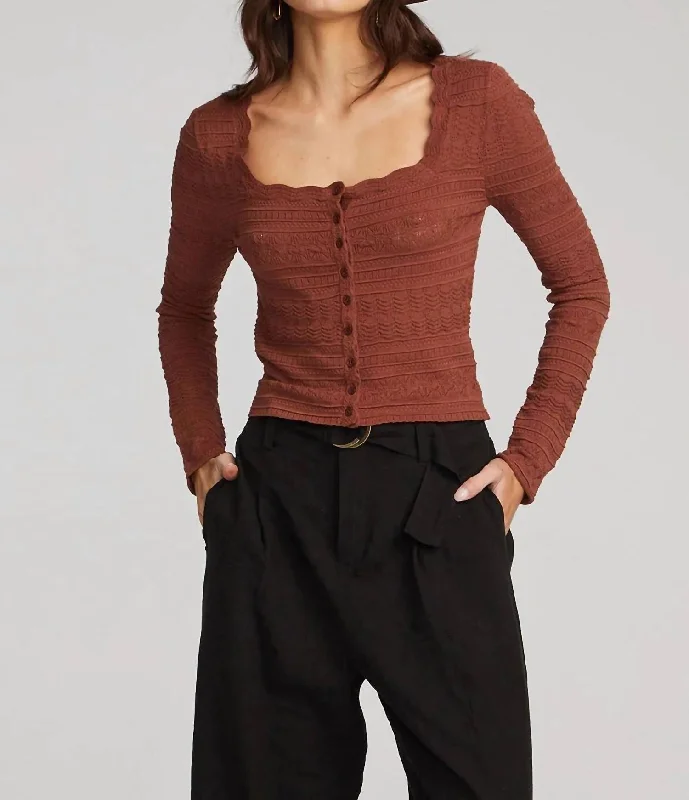 Wilfred Sweater In Pecan Neon Metallic Matte