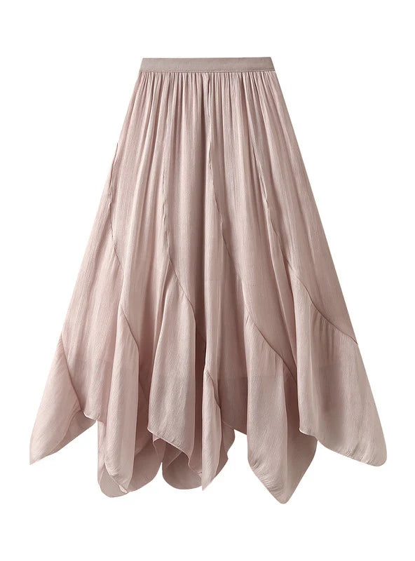 Women Irregular High Waist Skirt lace skirt intricate