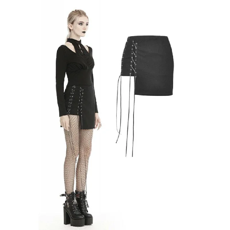 Women's Gothic Strappy Irregular Skirts linen skirt light